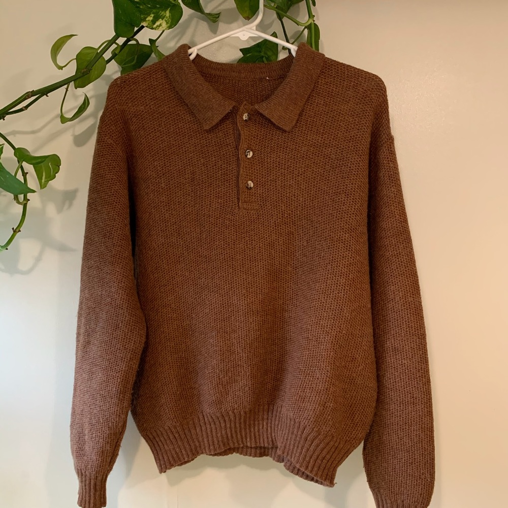 Oversized wool knit sweater